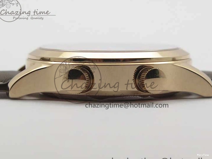 MIROTIME 0427 ZipUp Calatrava 5524R Pilot Travel Time RG GRF Brown Dial on Brown Leather Strap A324 V 7110